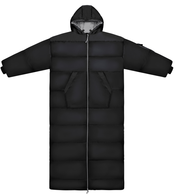 Balck Long Sleeve Sleeping Bag Jacket S-L
