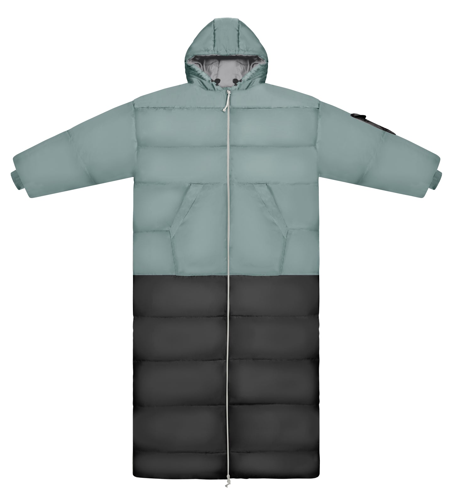 Steele Blue and Gray Long Sleeve Sleeping Bag Jacket L-XXL
