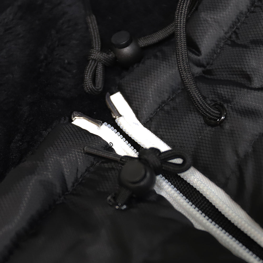 Black HEATED Fur Lined Long Sleeve Sleeping Bag Jacket L-XXL
