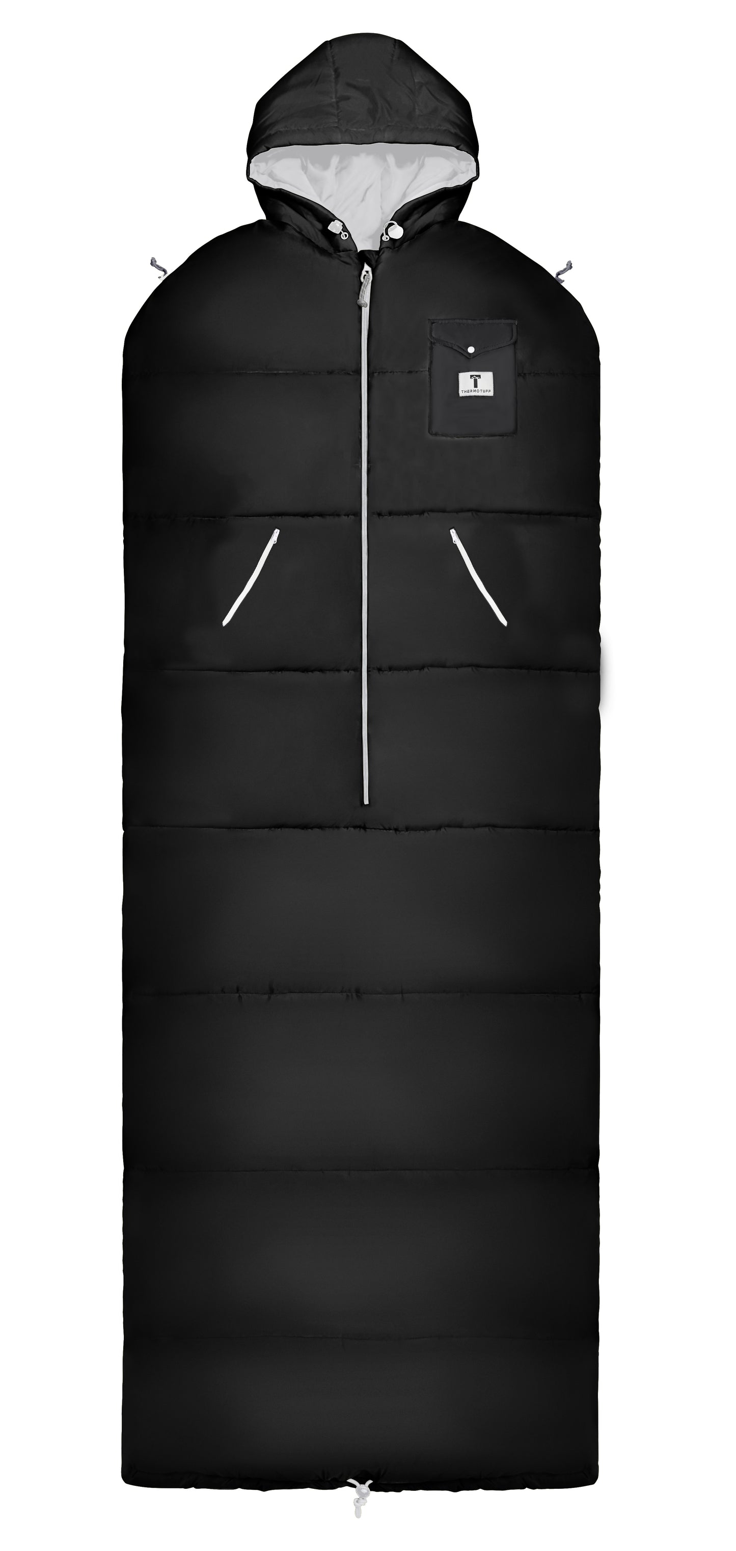 Black Sleevless Sleeping Bag Jacket S-L
