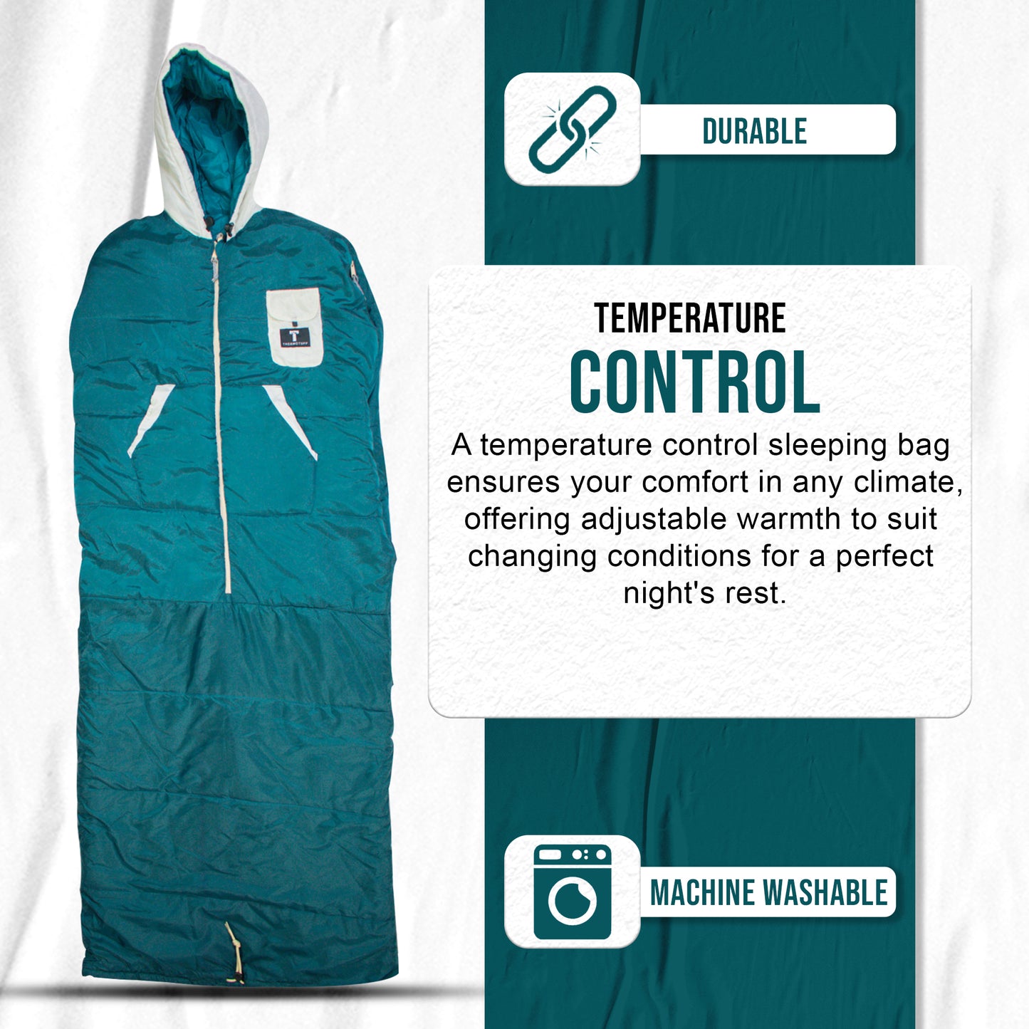 Teal/White Wearable Sleeping Bag
