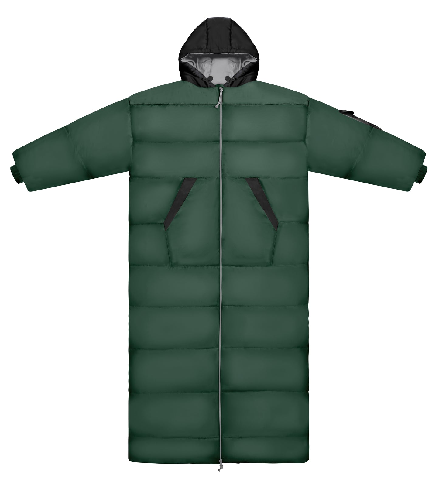 Army Green and Black Long Sleeve Sleeping Bag Jacket L-XXL