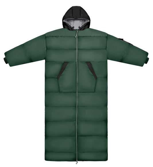 Army Green and Black Long Sleeve Sleeping Bag Jacket L-XXL