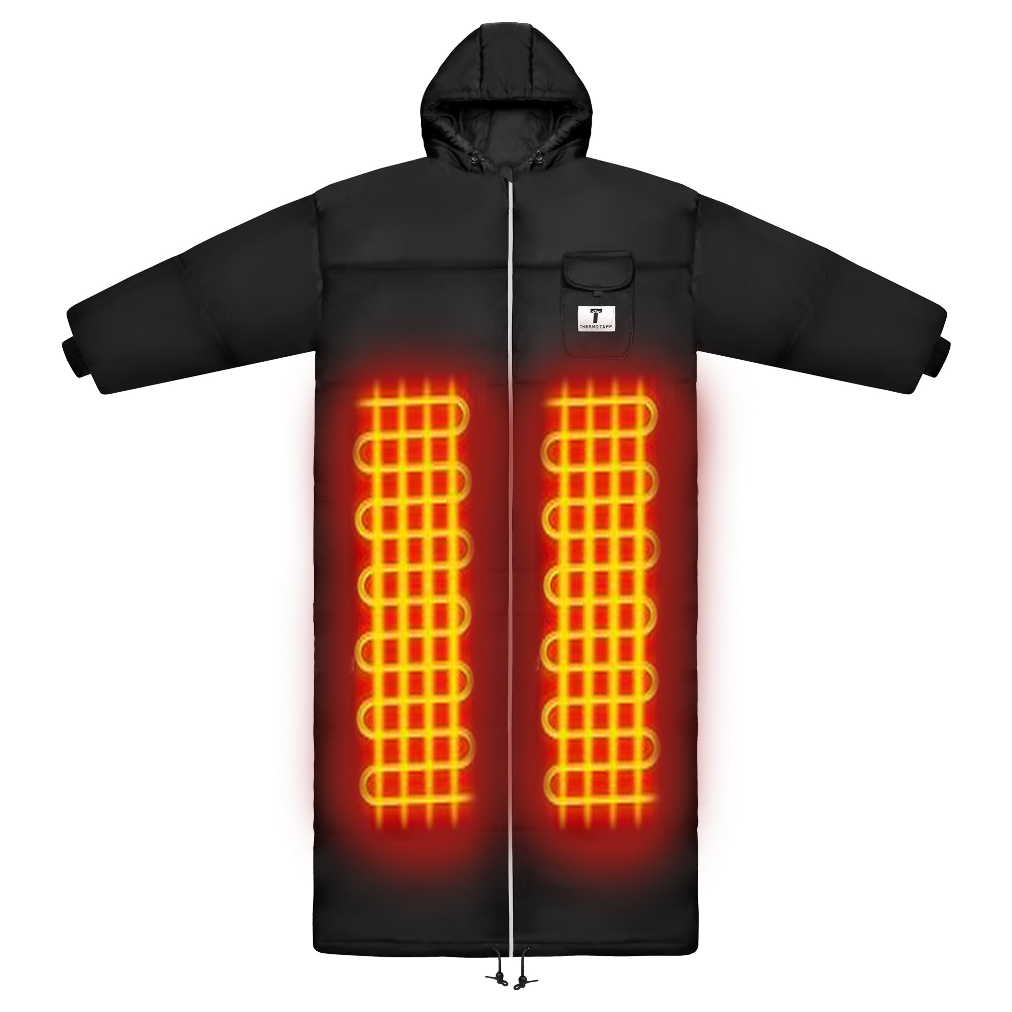 Jacket Sleep Tree Black HEATED Fur Lined Long Sleeve Sleeping Bag Jacket L-XXL – Thermo Tuff